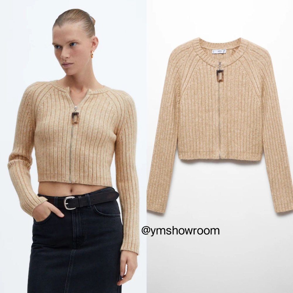 MANGO Zip cardigan
